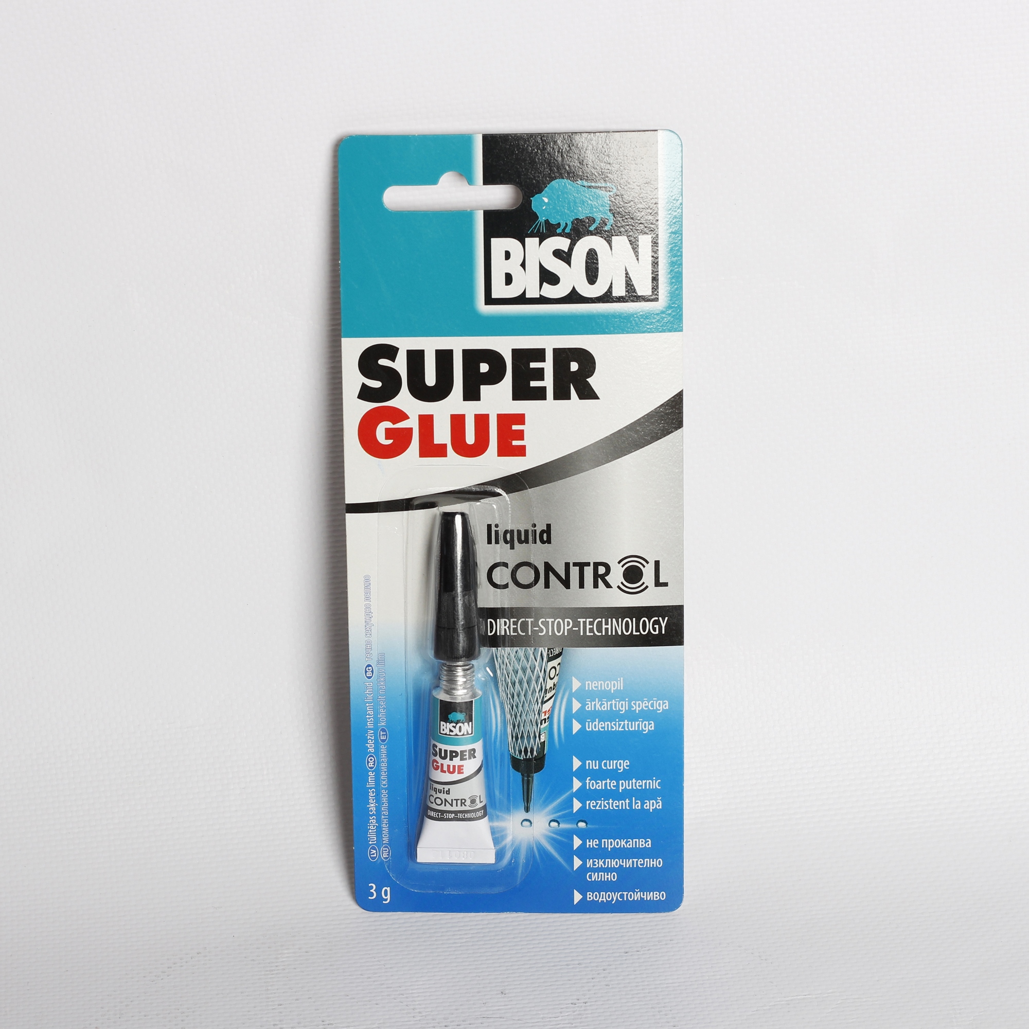 თხევადი სუპერ წებო Bison Super Glue Liquid 3 გ — წებო